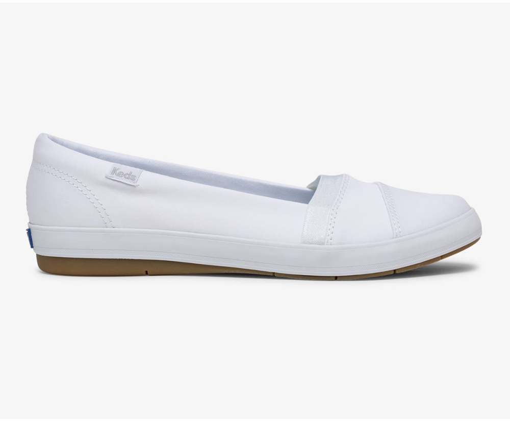 Keds Womens Slip Ons White - Carmel - 641XVIMCF